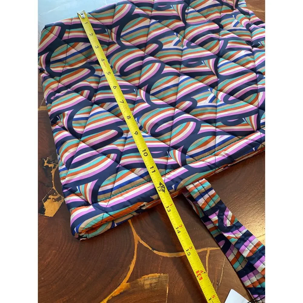 Vera Bradley Large East West Tote in purple Retro Ribbons pattern